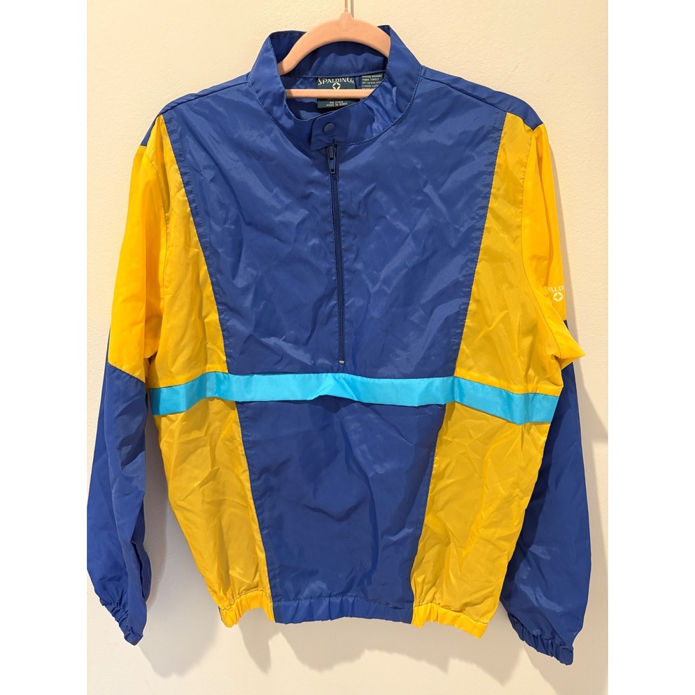 Vintage 1980s Spalding Colorblock Nylon Windbreaker Jacket Medium